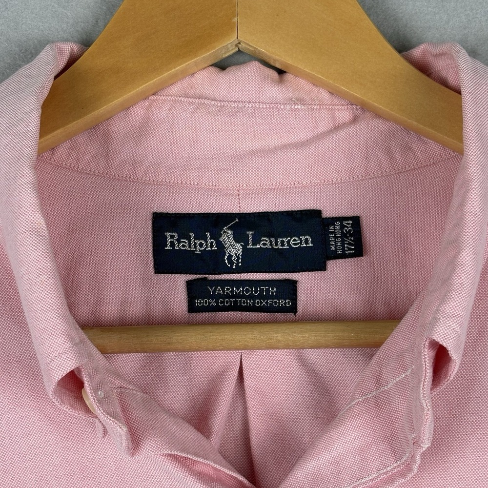 Polo Ralph Lauren Oxford Shirt Mens XL Pink Flesh Pony Long Sleeve OCBD Yarmouth - Picture 6 of 10